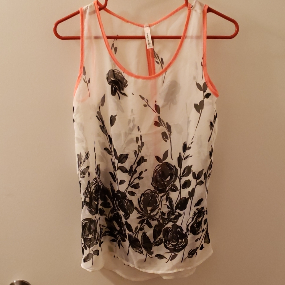 Sheer top with roses